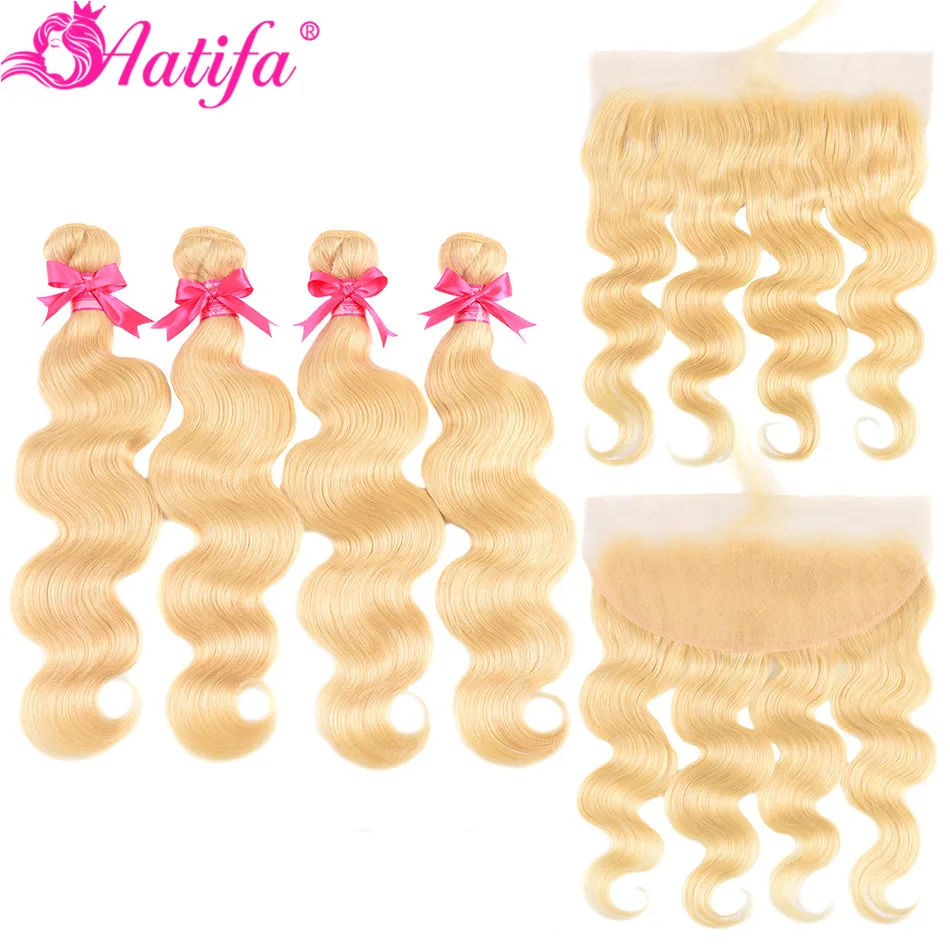 Перуанские волнистые светлые кружевные фронтальные с пряди Remy человеческие