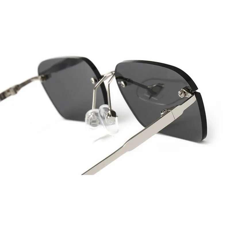 

Rimless Rectangular Clear Lens Sunglasses Women Men 2020 Fashion Brand Designer UV400 Protection Small Shades zonnebril dames