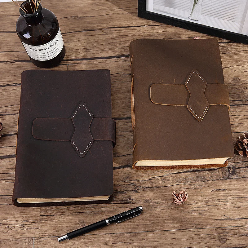 Блокнот из натуральной кожи ручной работы винтажный дневник воловьей 120 листов