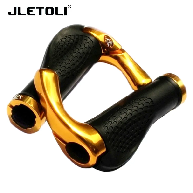 JLETOLI, руль для горного велосипеда, Нескользящие, износостойкие, резиновые, для шоссейного велосипеда, велосипедные ручки, ручки для велосипедов, аксессуары - Цвет: Gold