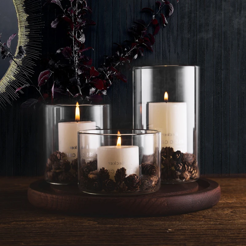 Европейское стекло свадебное украшение подсвечник набор для ресторана бар