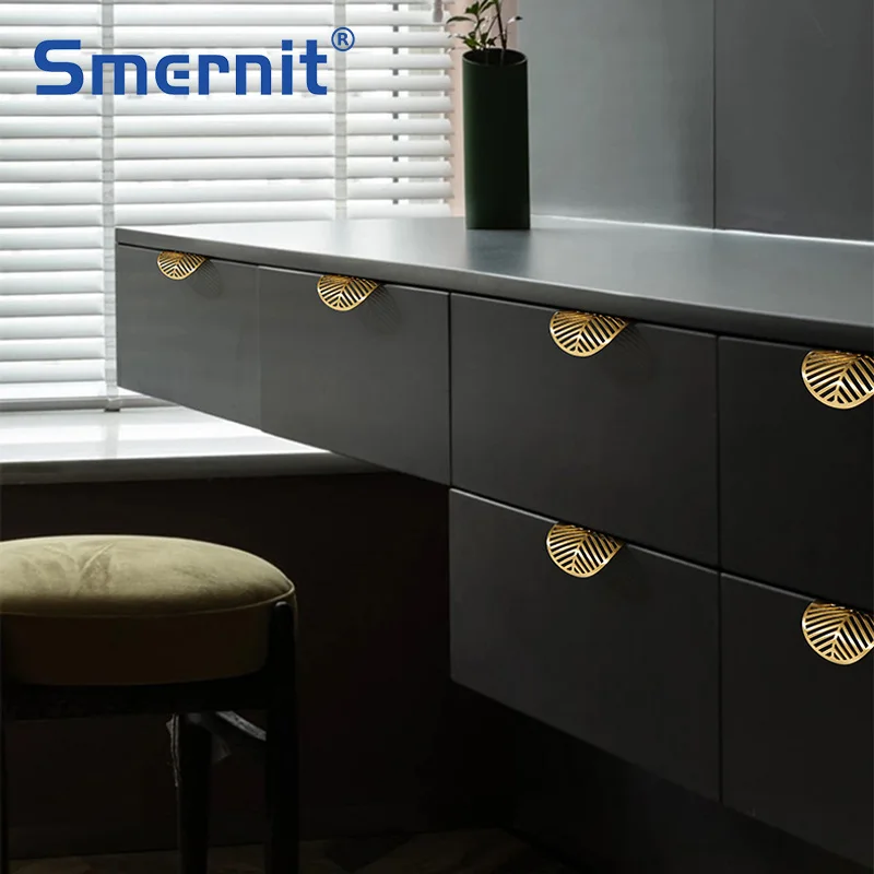 Латунный Невидимый шкаф для шкафа мебельный ящик из чистой меди и золота ручки