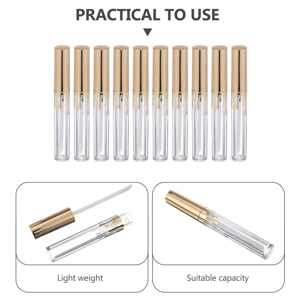 

10Pcs Clear Body Lip Tubes Empty Lipstick Tubes Empty Lip Balm Containers