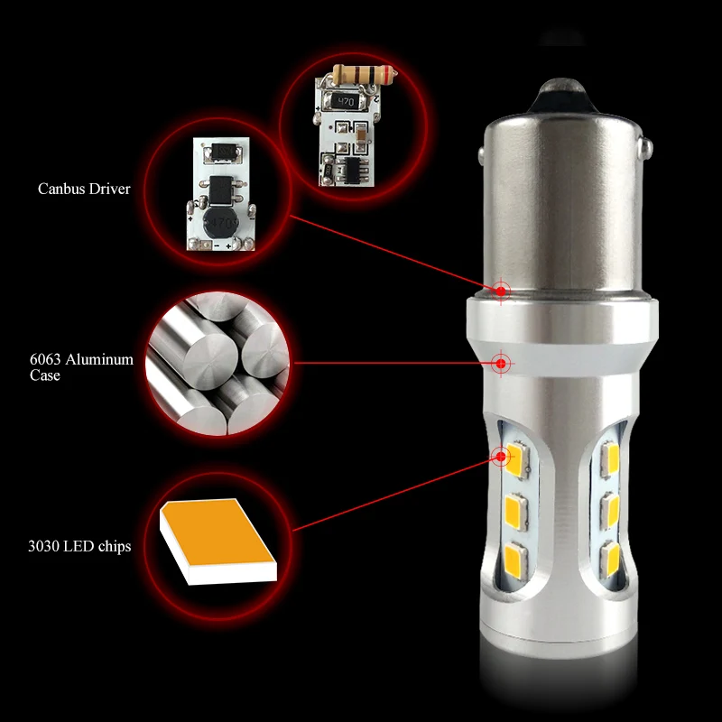 Автомобильный задний светильник Тормозная лампа 1156 светодиодный Canbus BA15S/P21W