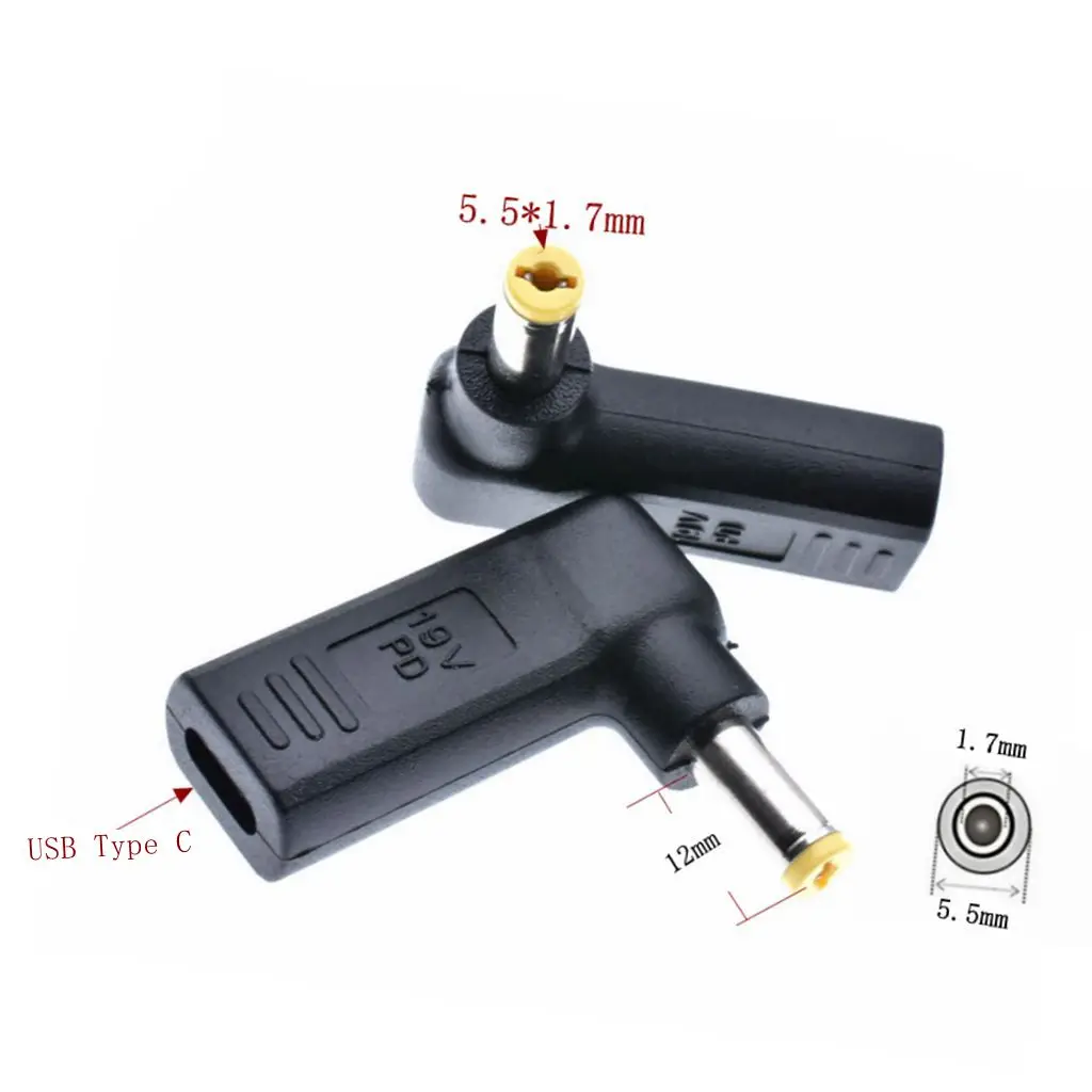 Usb type C штекер для Dc квадратный разъем адаптер питания со светодиодной светильник