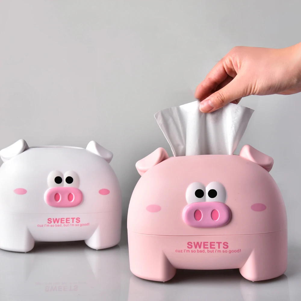 

Piglet Tissue Box Suction Box Simple Household Goods Gift Living Room Hotel Roll Paper Tube Creative Nordic Home Decoration