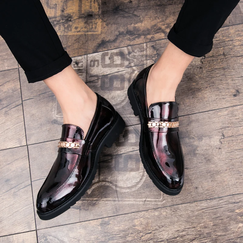 Thick Bottom Mens Dress Shoes Men Bring Brand Wedding Shoes Luxury Italian Casual Office Formal Loafers Boats Leather Shoes Men
