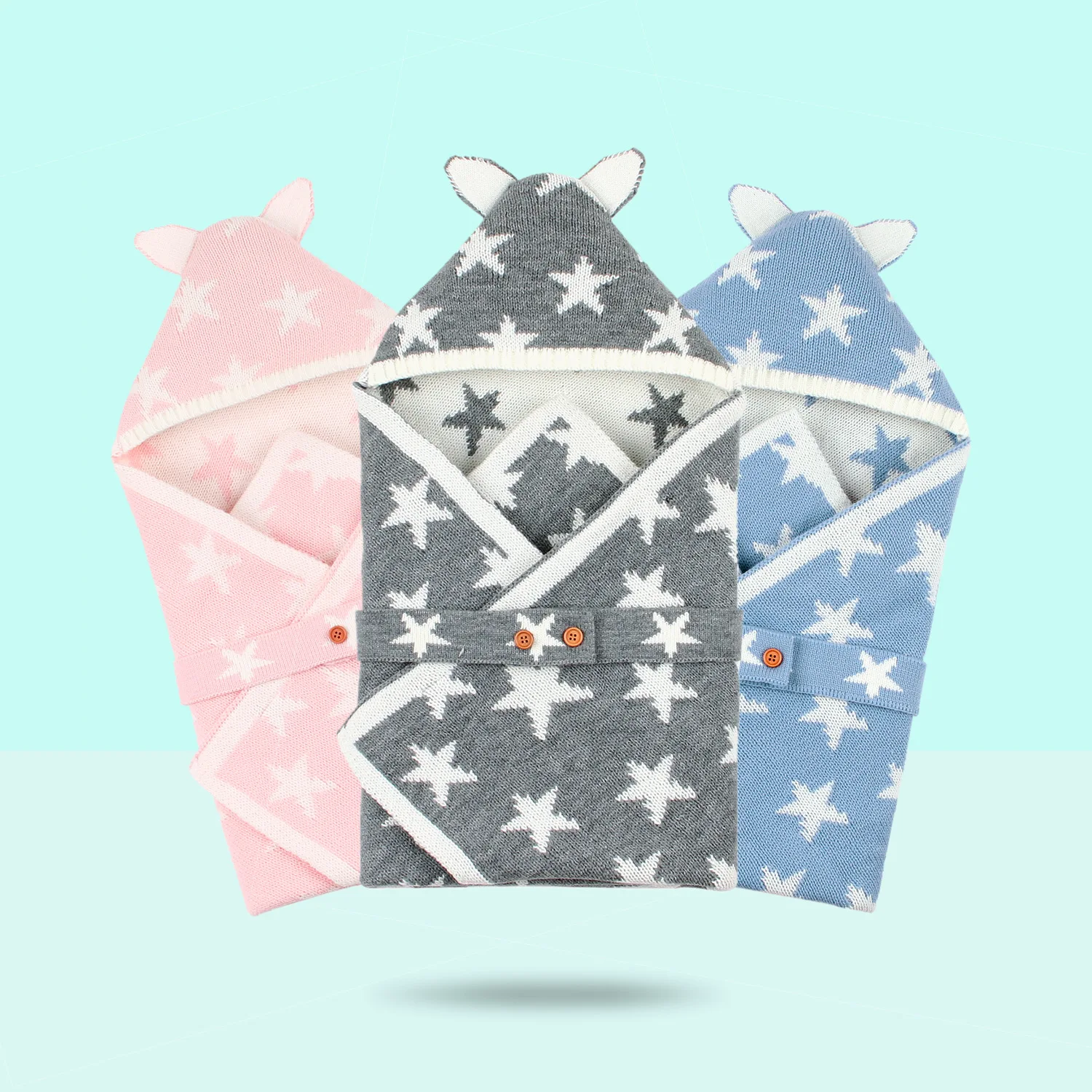 Детские спальные мешки теплые платья для новорожденных 70*70 см зимние однотонные