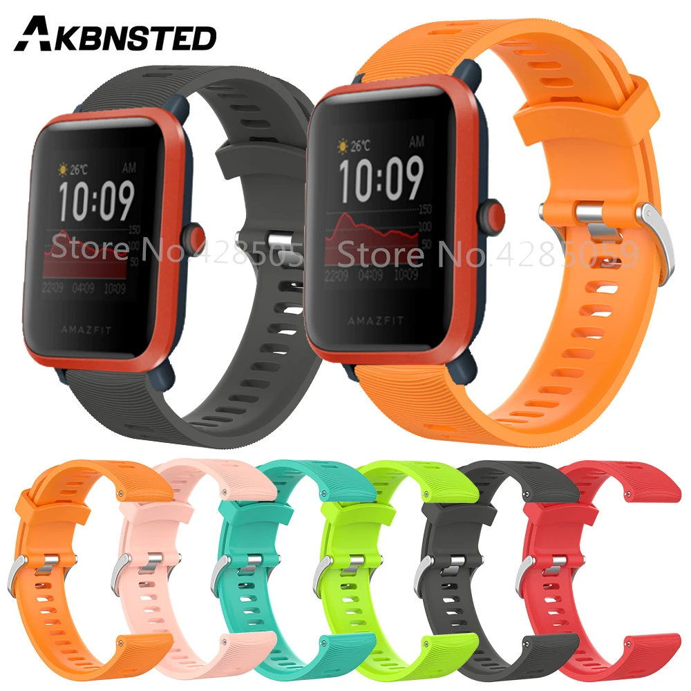 

AKBNSTED 20MM Colorful Silicone Watch Strap For Xiaomi Huami Amazfit GTS/Bip/Bip S/Garmin Vivoactive 3/Forerunner 245 Wristband