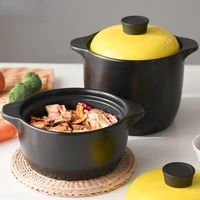ceramic big cooking pot lid handle black hotpot casserole cooking pots set clay cozinha utensilios kitchen accessories dl6msg