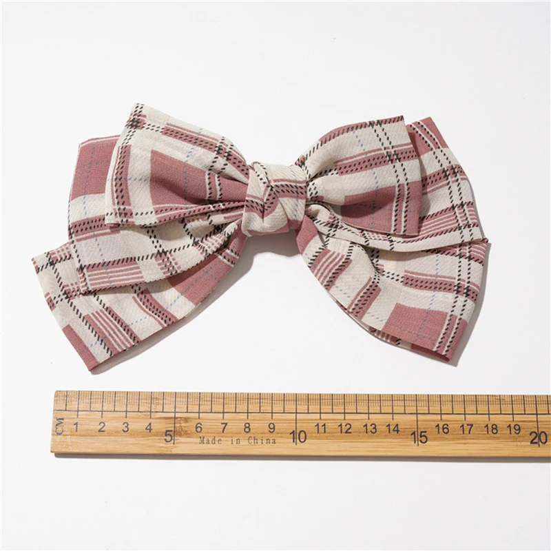 

Big Hair Bow Ties Hair Clips Three Layer Plaid Hairpins Girls Kids Cute Sweet Bowknot Hairpins Vintage Hair Accessories