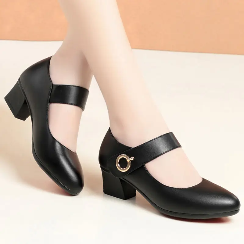 

Туфли Cresfimix Zapato Tacon женские классические, европейский стиль, квадратный каблук, пряжка, классические, для офиса, черные, B6446d