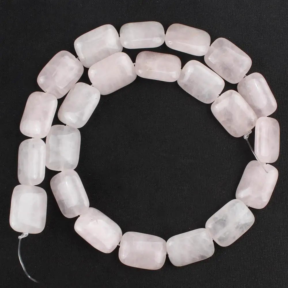 Pink Quartz 13*18 мм бусины из натурального камня прямоугольник Агаты желтый кварц с тигриным глазом малахитовые бусины для самостоятельного изготовления ювелирных изделий браслет - Цвет: Pink Quartz