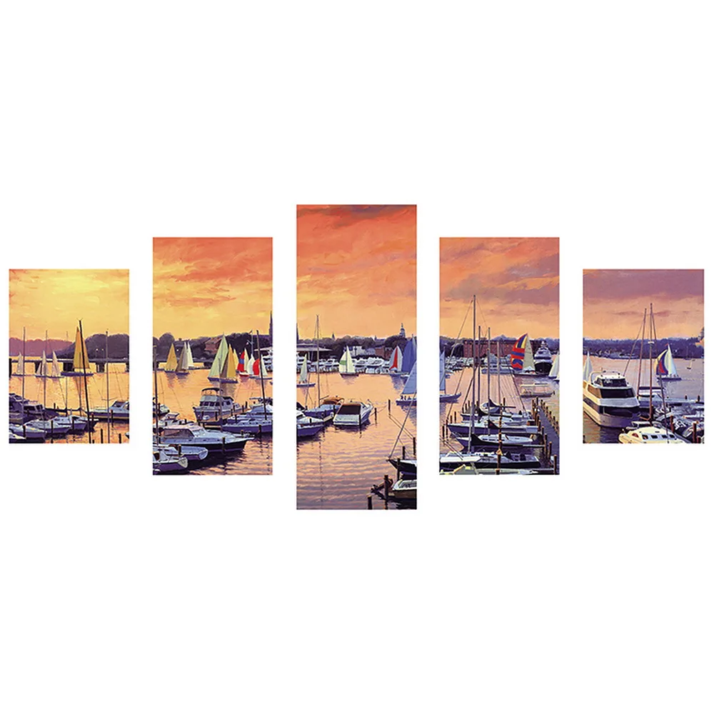 Алмазная 5D картина сделай сам вышивка крестиком Порт заката 3D украшение для дома