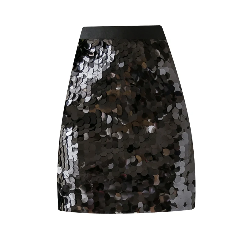 

Summer new style fashion sequins A word high waist was thin package hip skirt