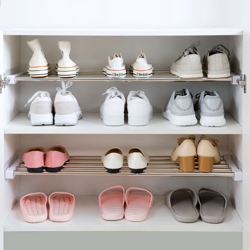 Выдвижной стеллаж для гардероба многоярусный держатель кухни органайзер