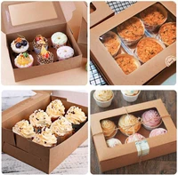 3pcs 246 holes kraft cupcake boxes food grade kraft bakery boxes with inserts and display windows fits cupcakes muffins