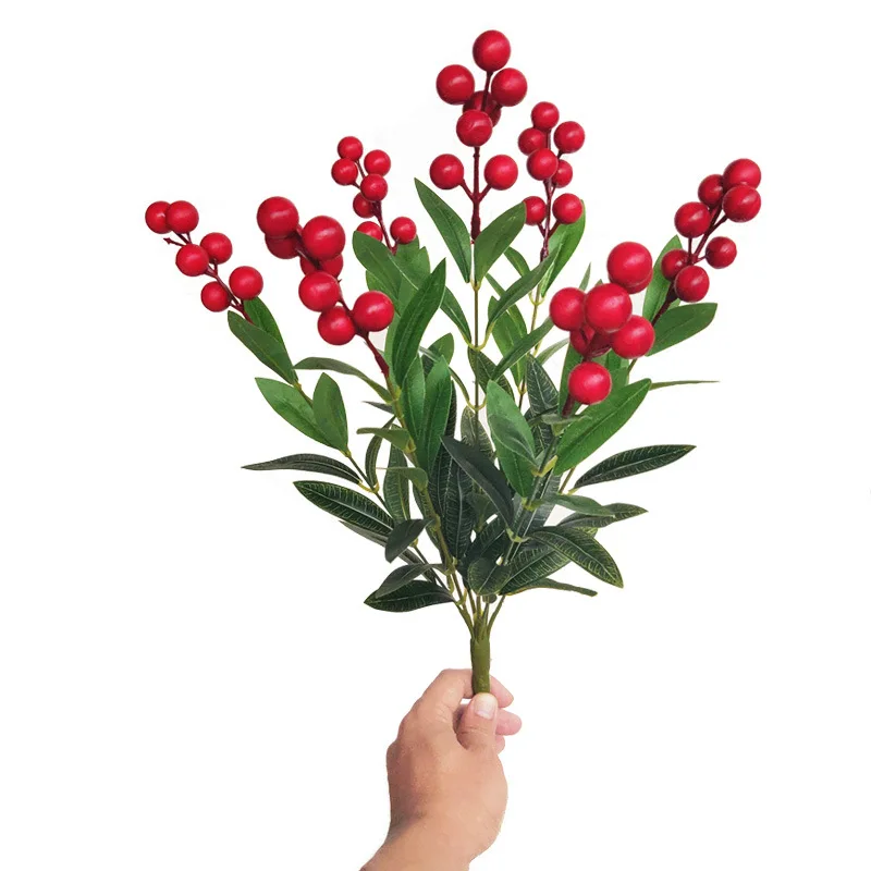 Искусственное растение красный фрукт букет из акации искусственных цветов для