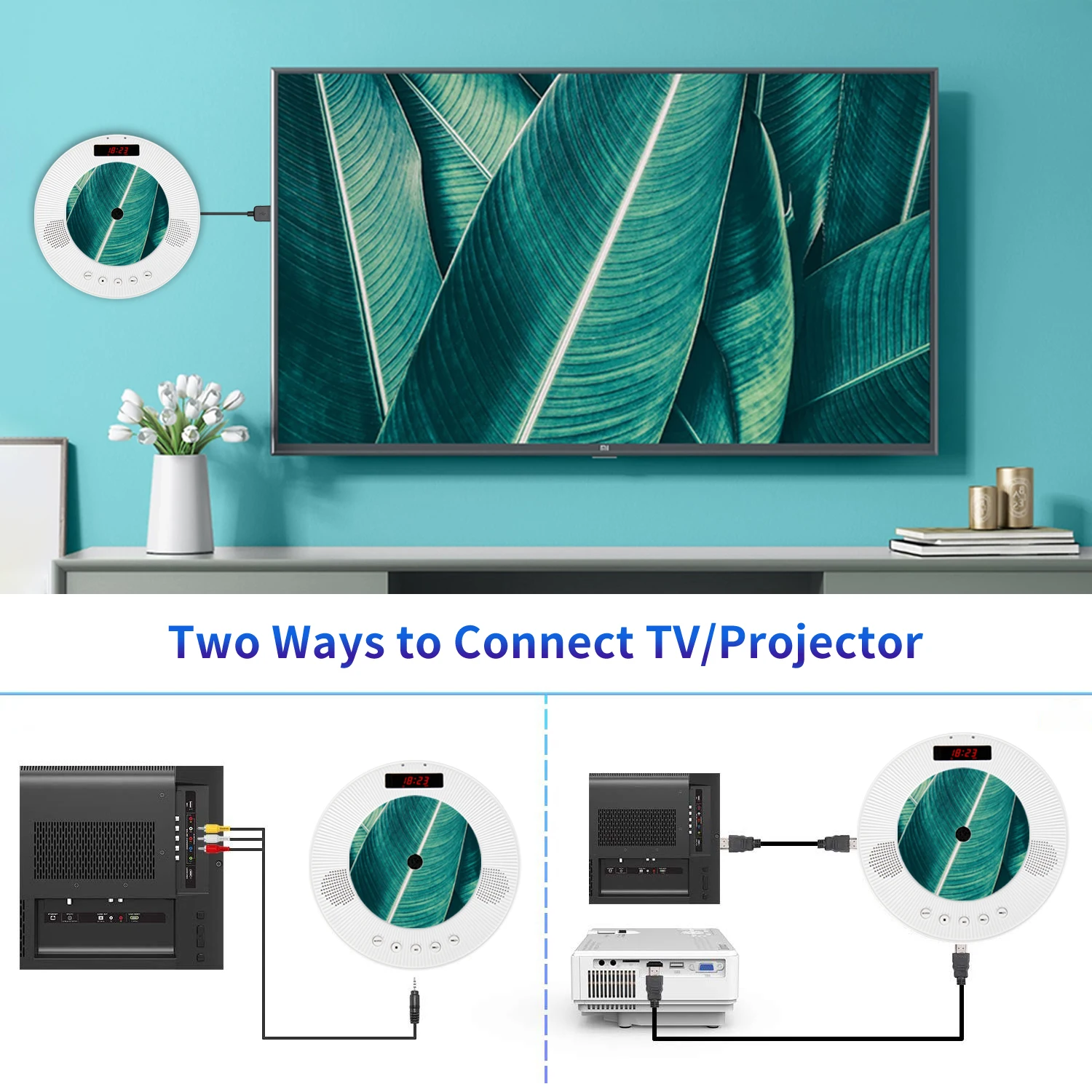 Настенный CD плеер с дистанционным управлением объемный звук dvd 1080P HDMI выходом DVD