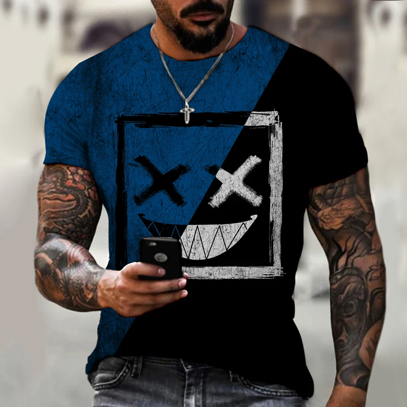 

2021 Men's And Women's T-Shirt Spoof Bad Style Tops Tees Size Xxs-6xl Design Simple Smiling Face Funny And Humorous Design