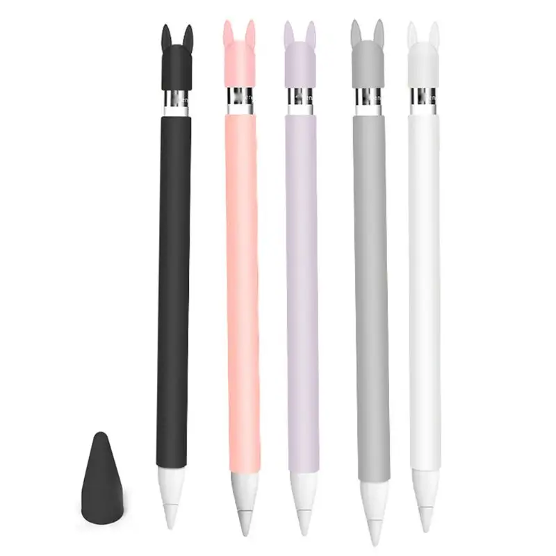 Милые заячьи ушки анти-прокрутки Мягкая силиконовая защитная крышка для задней