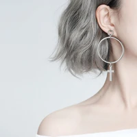 women cross drop earrings fashion punk cross pendant cartilage big hoop god dangle hanging trend earrings 2020 new jewelry gifts