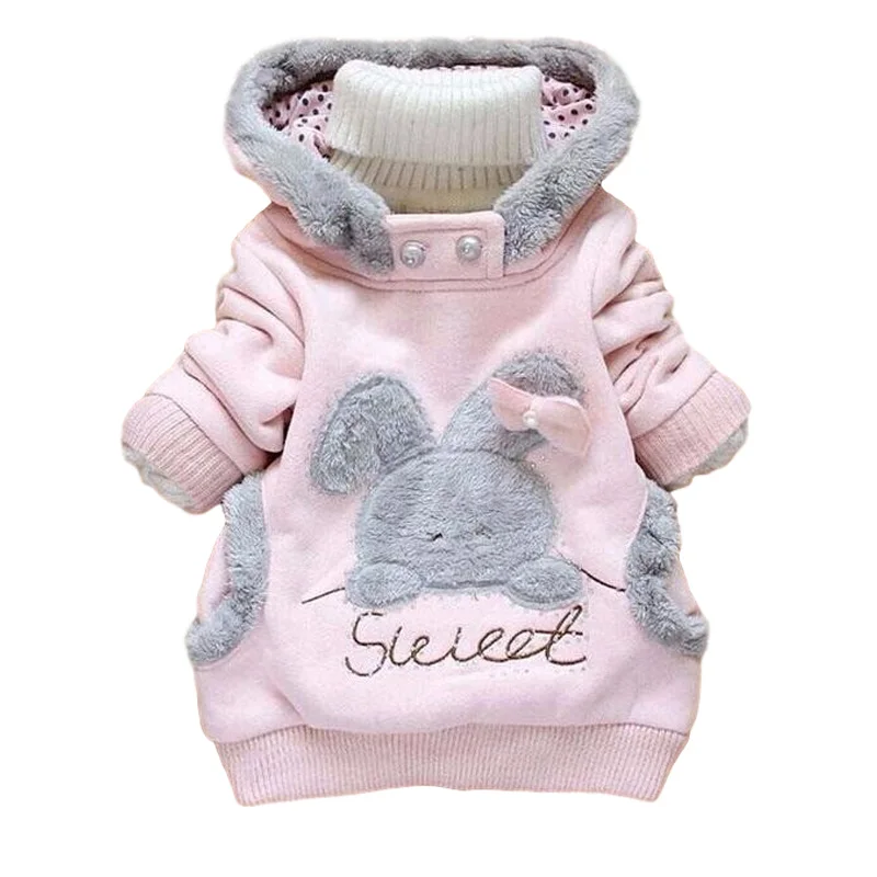 Новинка пальто для девочек мультяшный кролик осенняя плюшевая верхняя одежда с