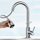 Горячий и холодный кухонный смеситель, смеситель из нержавеющей стали для ванной и кухни, выдвижной смеситель для раковины, кран для дома и отеля.