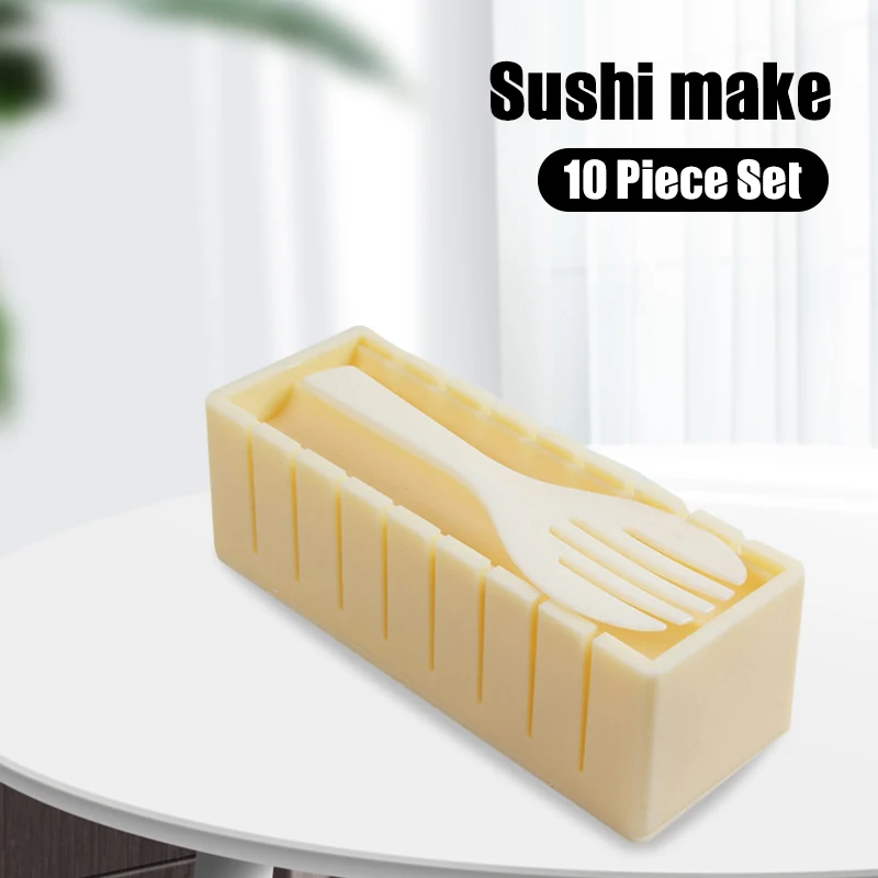 

Многофункциональный суши инструмент для рисовых шариков для изготовления пресс-форм 5-в-1 Sushis10-Piece комплект DNJ998