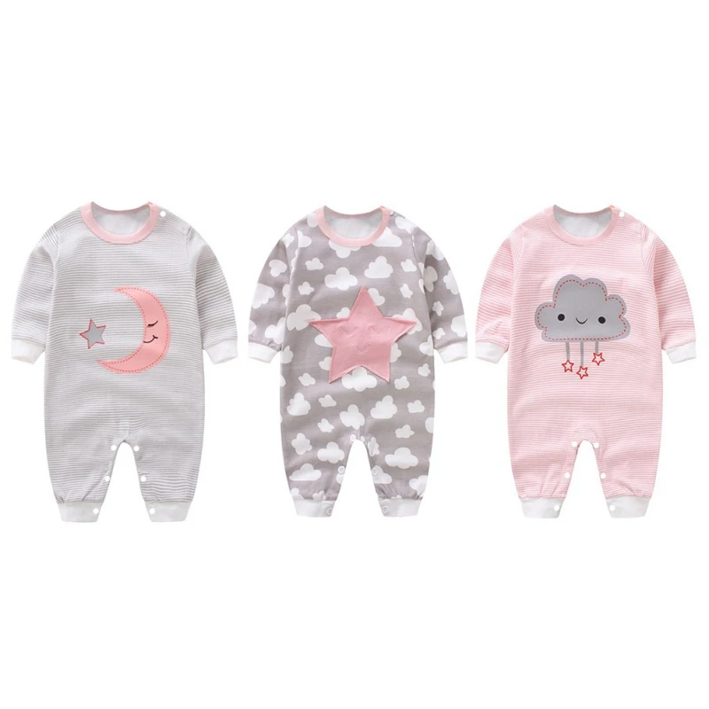 Комбинезоны для младенцев х/б с длинным рукавом на возраст 0 12 месяцев|Ромперы| |