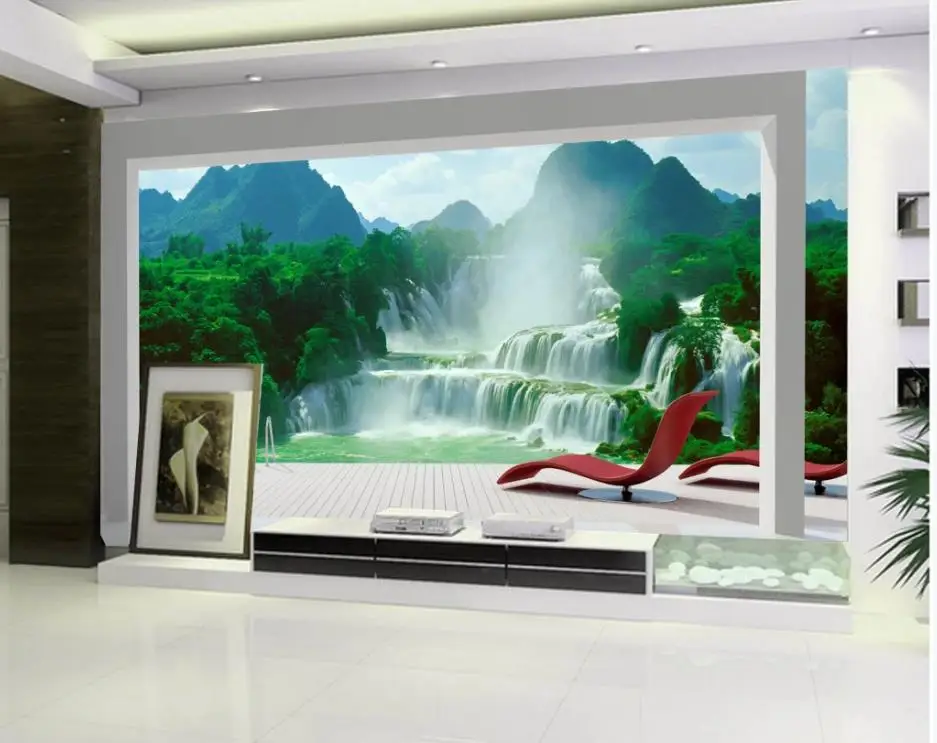 Пользовательские обои 3d фрески для гостиной пейзаж вода и богатство фон