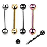 limario 2pcs 16mm medical stainless steel labret stud tongue nail titanium plated piercing tongue stud body jewelry