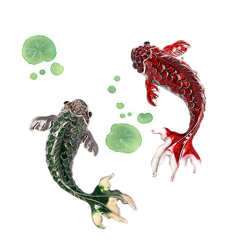 Лидер продаж Высококачественная брошь Золотая рыбка модная универсальная с