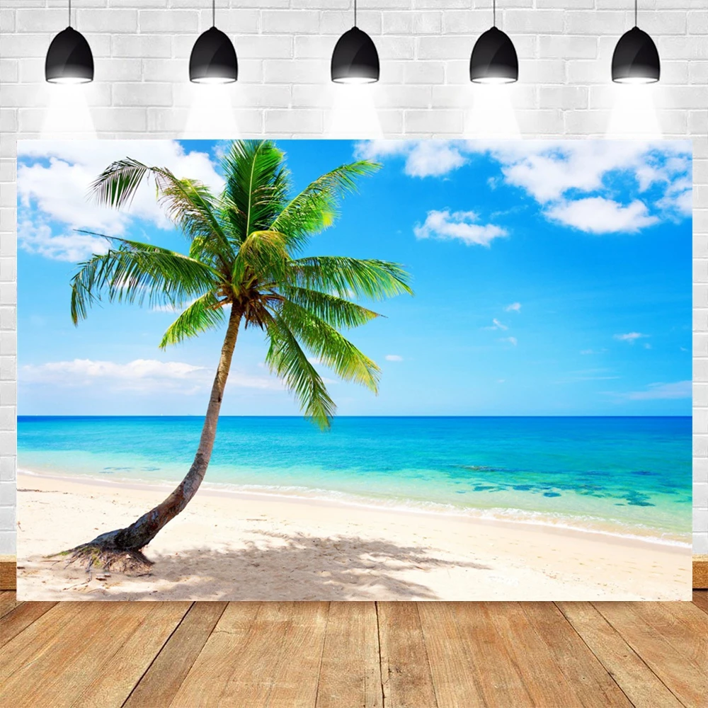 

Yeele Summer Seaside Palm Trees Sky Family Portrait Sea Photography Backgrounds Custom Photographic Backdrops For Photo Studio