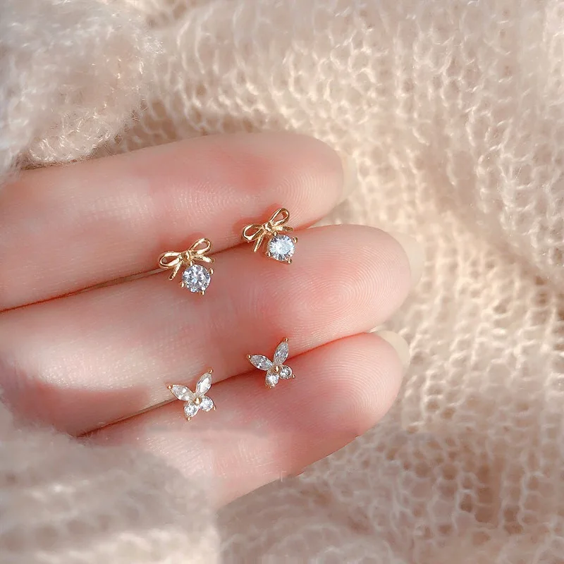 Женские серьги банты MENGYI простые в виде милой бабочки Индивидуальные ювелирные