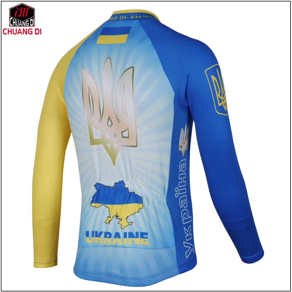 ZM национальный флаг Украины комплект для велоспорта с длинным рукавом Bicicleta