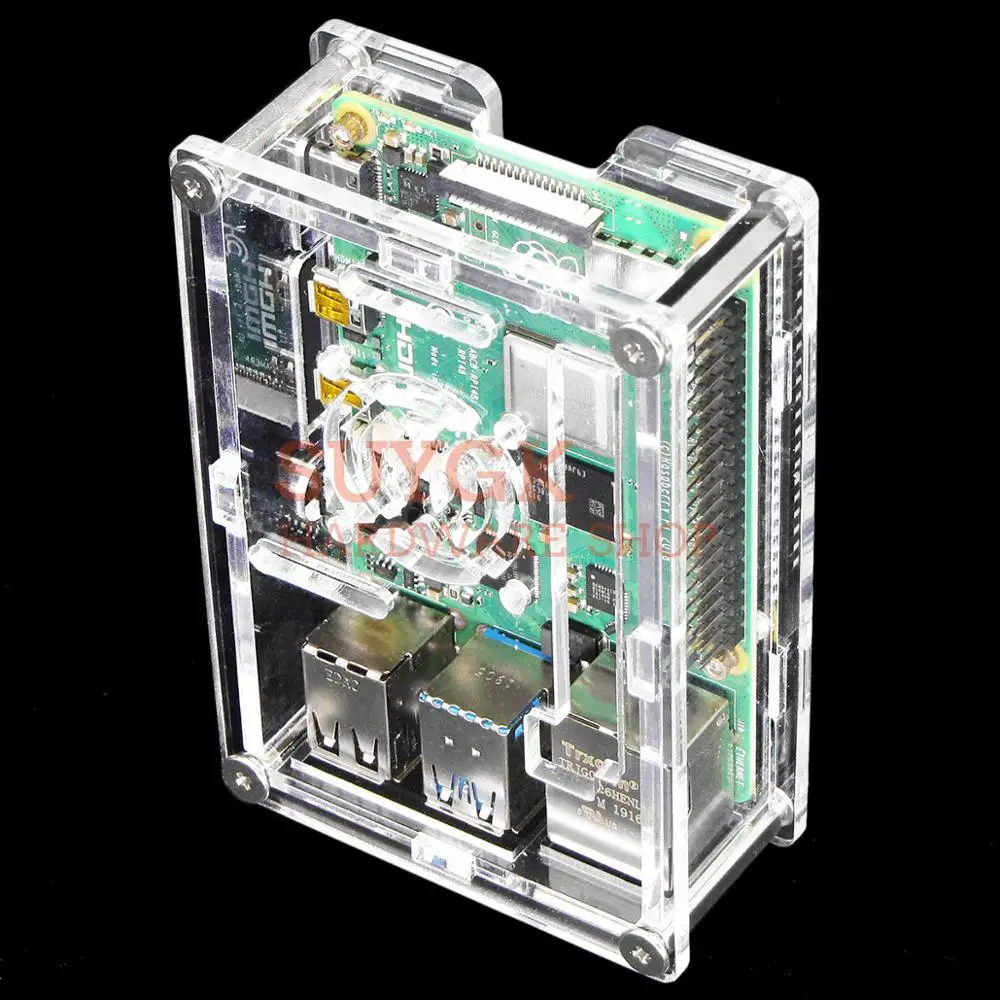 4 цвета вариант Raspberry PI 4 корпус коробка полиметилметакрилатные акриловые корпус для PI4 Модель B 1 ГБ/2 ГБ/4 ГБ пластиковый корпус оболочка Крышка