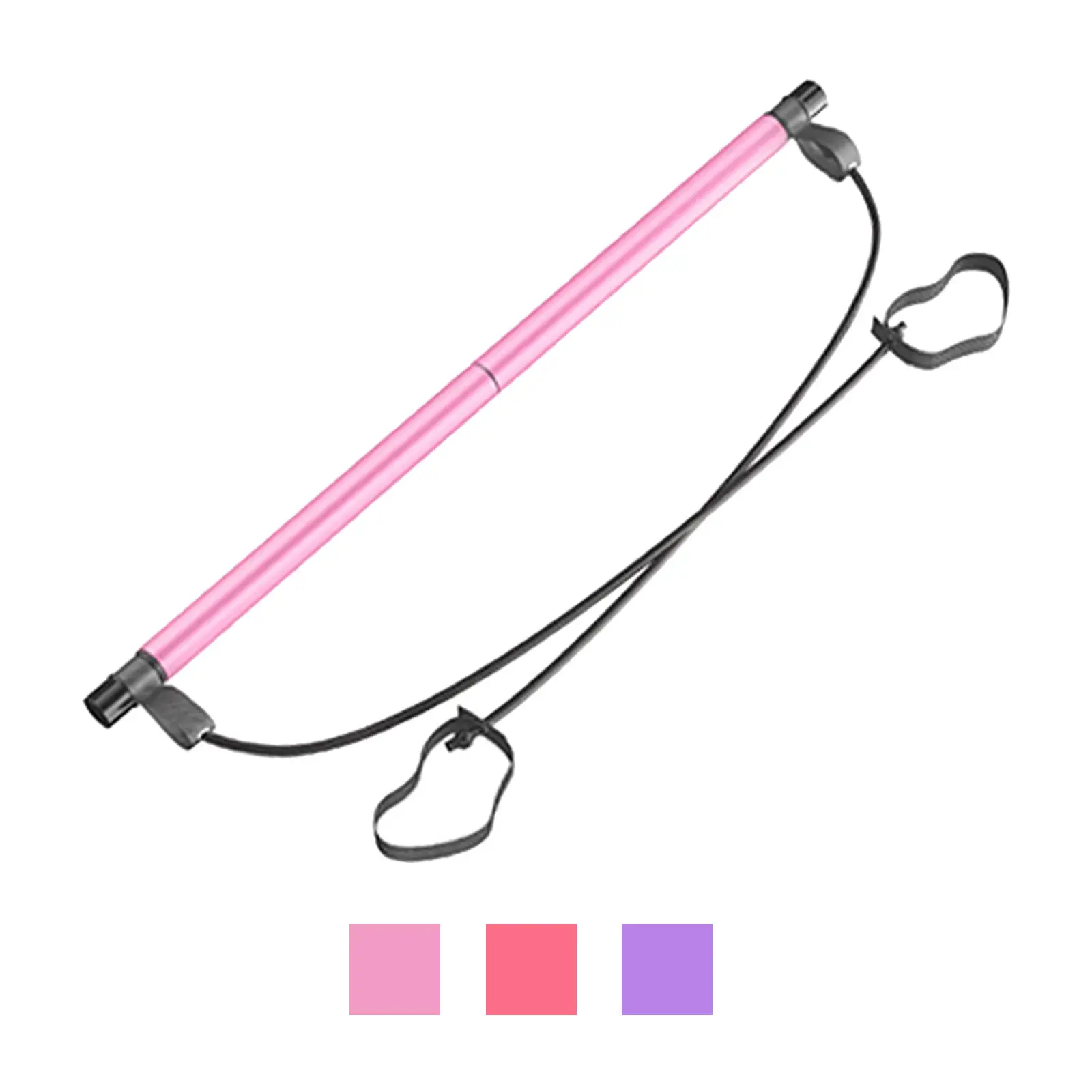 

Pilates Exercise Bar Gym Workout Stick with Resistance Band Body Building Puller Yoga Rope Fitness Sport Pilates Bar