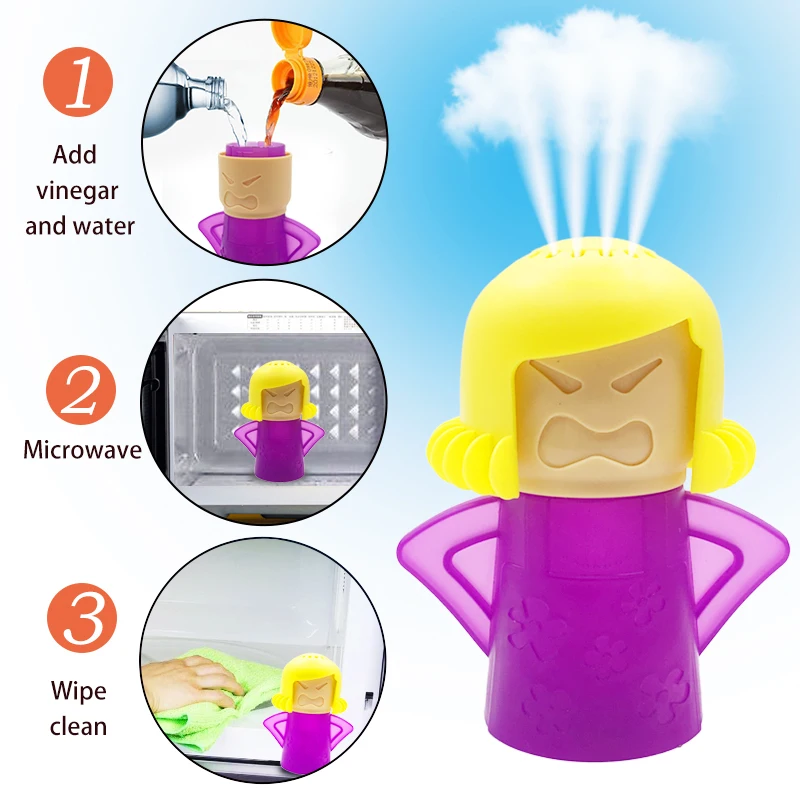 

Angry Mama Microwave Cleaner Oven Steam Cleaner Easily Cleans Microwave Appliances for The Kitchen Refrigerator Cleaning Tools