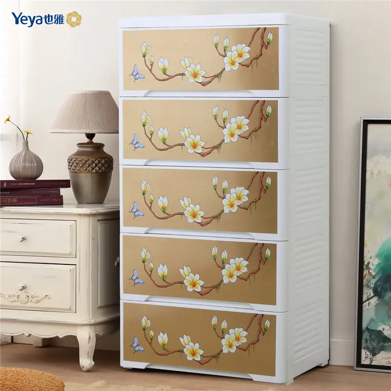 

Retro-chinese Drawer Receiver Wardrobe Plastic Clothes Cleaning Box Storage Cabinet Five-bucket Cabinet
