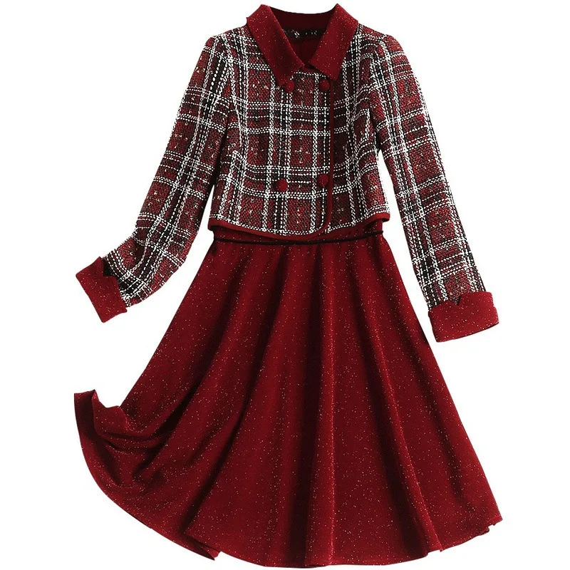 Новинка 2019 Осенний высококачественный Женский комплект из 2 предметов твидовая