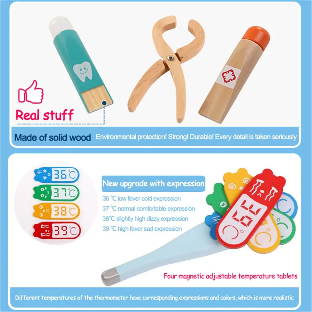 22 шт. Детский Набор доктора с электронным стетоскопом имитационный семейный