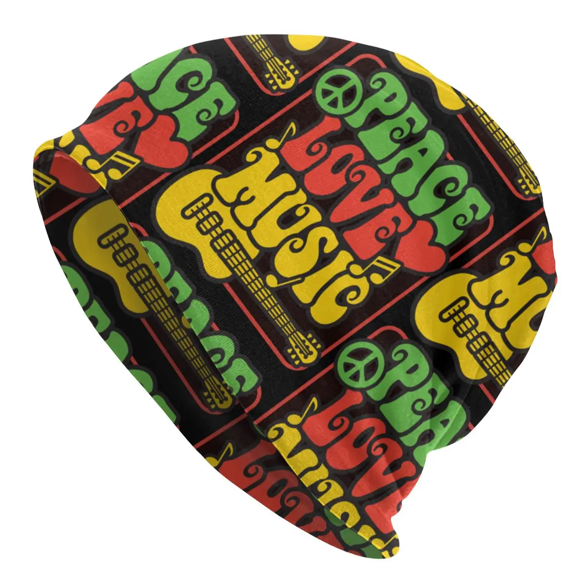 Rasta Peace Love Rock Music Skullies облегающие шапки в рулоне стиле хиппи шляпа панка крутая