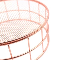 nordic style metal wrought iron mesh bottom storage basket household decoration basket baskets for household item