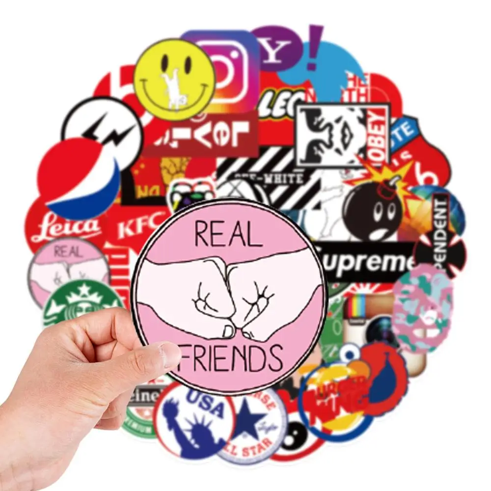 

100pcs wall stickers 6-10CM DIY Cartoon Waterproof PVC Mixed Cartoon Toy Stickers for Skate Car Styling Bike Motorcycle Kids