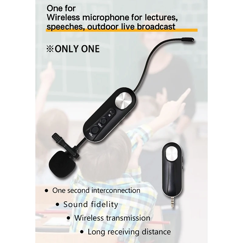 

Lavalier Wireless Microphone Microphone Live Broadcast Equipment, Used for Cameras, Recording, Conferences, Interviews