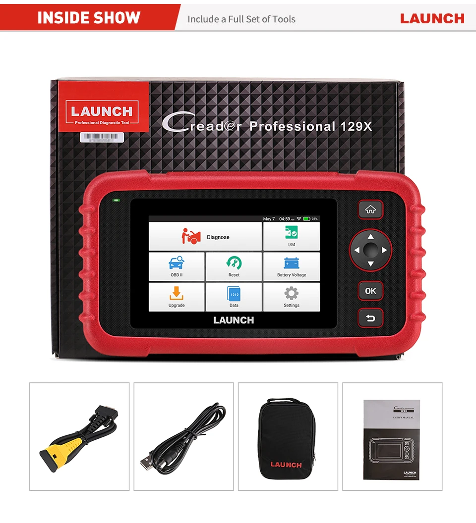 Launch CRP129X автомобильный диагностический инструмент X 431 OBD2 сканер ABS SRS