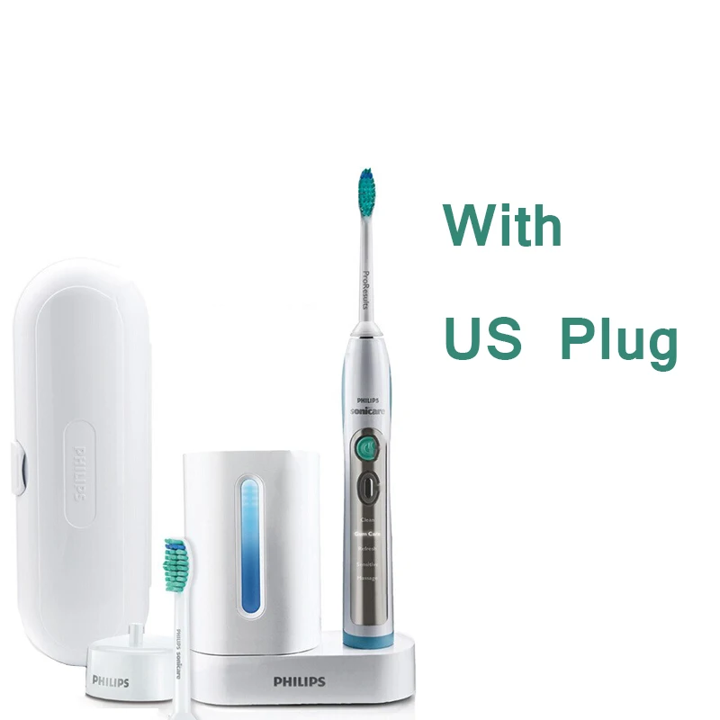 HX6972 Add US Plug Электрическая зубная щетка Philips Sonicare HX6972/10 Smartimer и Quadpacer, белая и серебристая, водонепроницаемая, перезаряжаемая для взрослых - Цвет: HX6972 Add US Plug