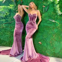 spaghetti velor evening dress long luxury 2021 women sexy sweetheart elegant ball gowns mermaid simple celebrity robes de soir%c3%a9e
