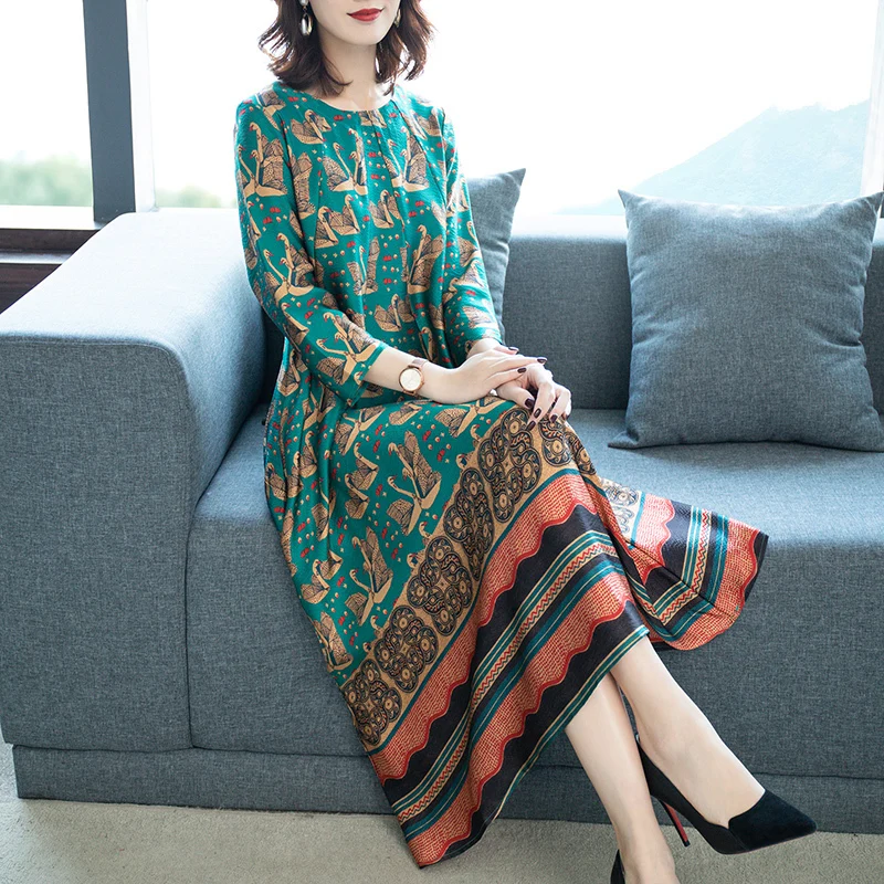Women Summer Dress 2020 Silk Beach Boho Elegant Plus Size Floral Midi Womens Dresses Casual Vestidos 8910 KJ3932 | Женская одежда